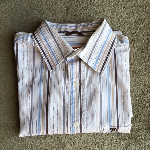 ⭐️💲⬇️ Boys Striped Casual Button Down Shirt - Picture 6 of 6